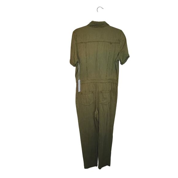 Young Fabulous and Broke Jumpsuit Womens L Olive Button Up Ankle Khari Utility - Picture 6 of 10